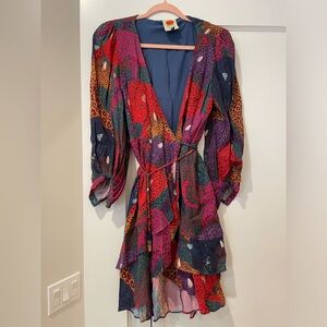 Farm Rio V-Neck Midi Wrap Dress. Size - S.